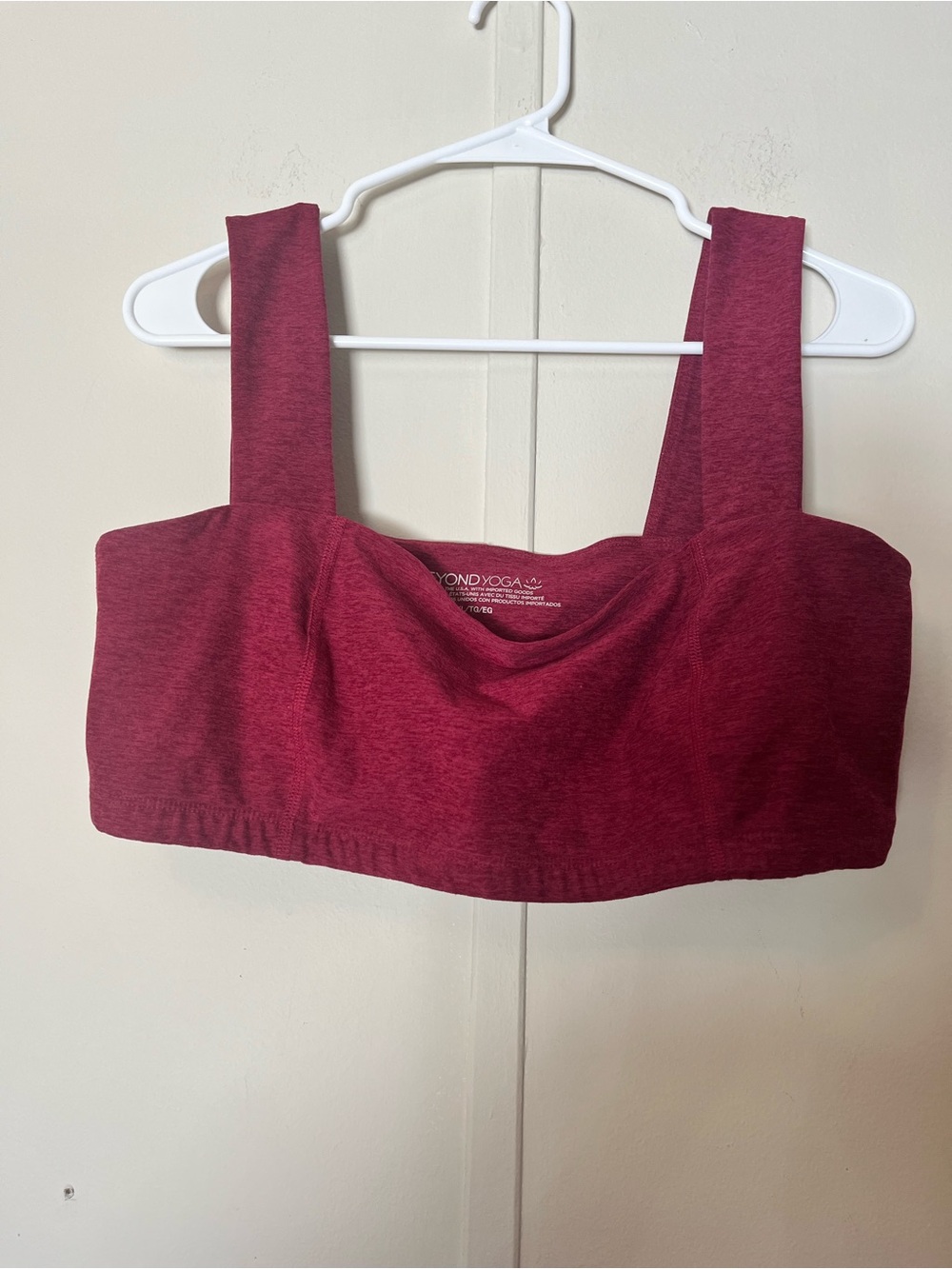 Beyond Yoga Spacedye Squareneck Sports Bra Maroon Soft - Picture 2 of 4